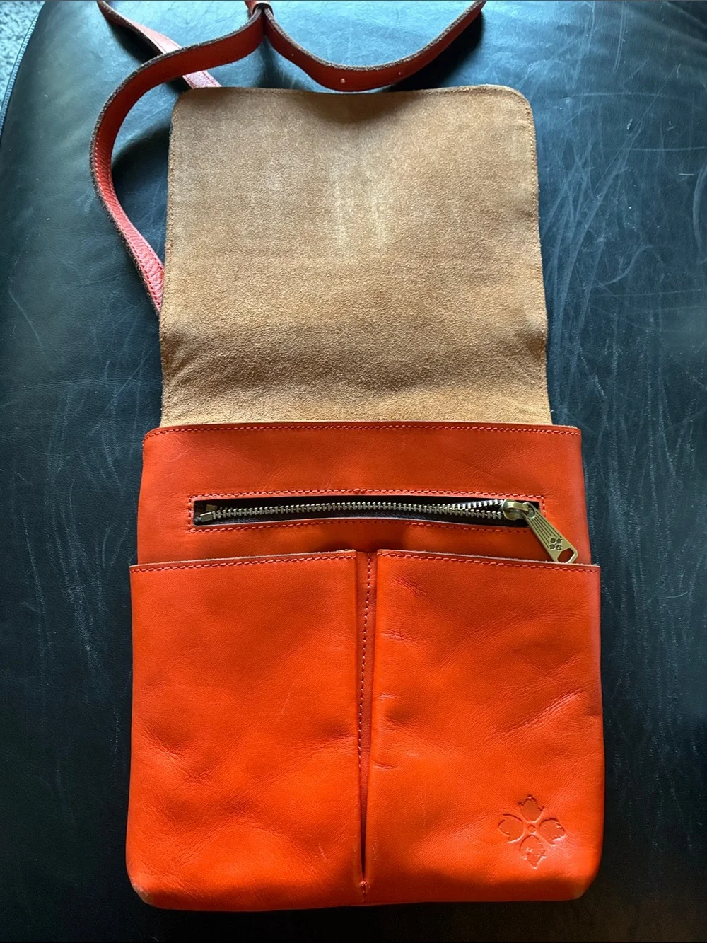 Patricia Nash Orange Leather Crossbody Bag